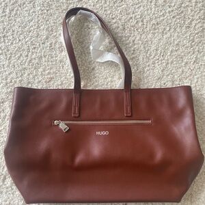 HUGO Chestnut Leather Tote